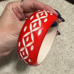 Splendette red and white bangle retro bracelet